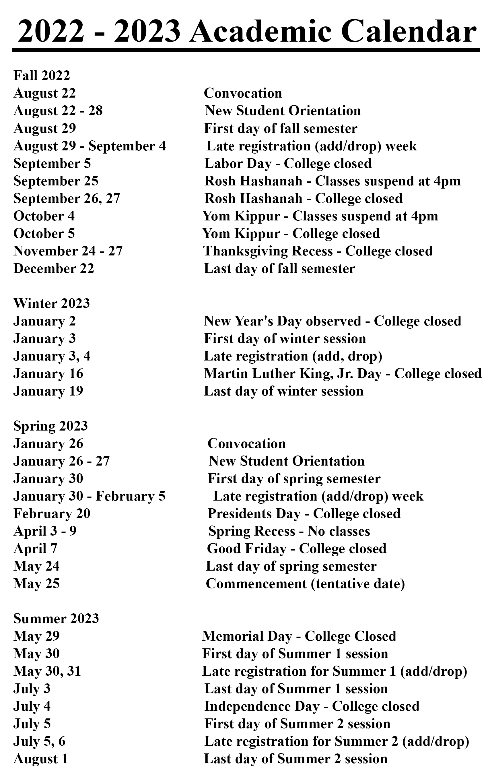 Lagcc Academic Calendar 2022 2023 2022—2023-Academic-Calendar | Nyc School Calendar
